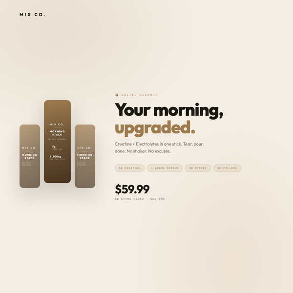 Morning Stack — Founding Batch (Pre-Order) | Salted Coconut | 30 Stick Packs